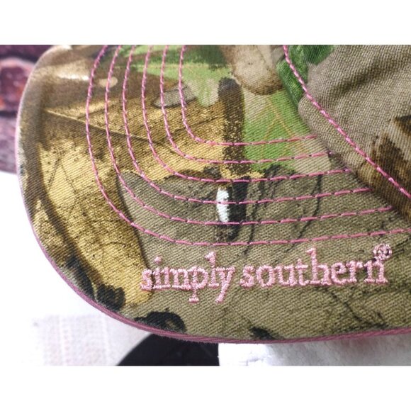 Simply Southern Womens Pink Mesh Trucker Hat Camo Deer Patch Adjustable - Picture 5 of 7